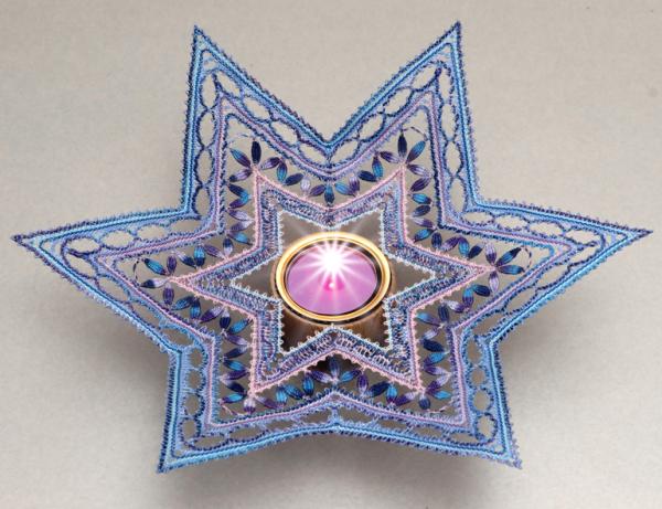 591 Klöppelbrief Stern "Stella" für Teelichthalter